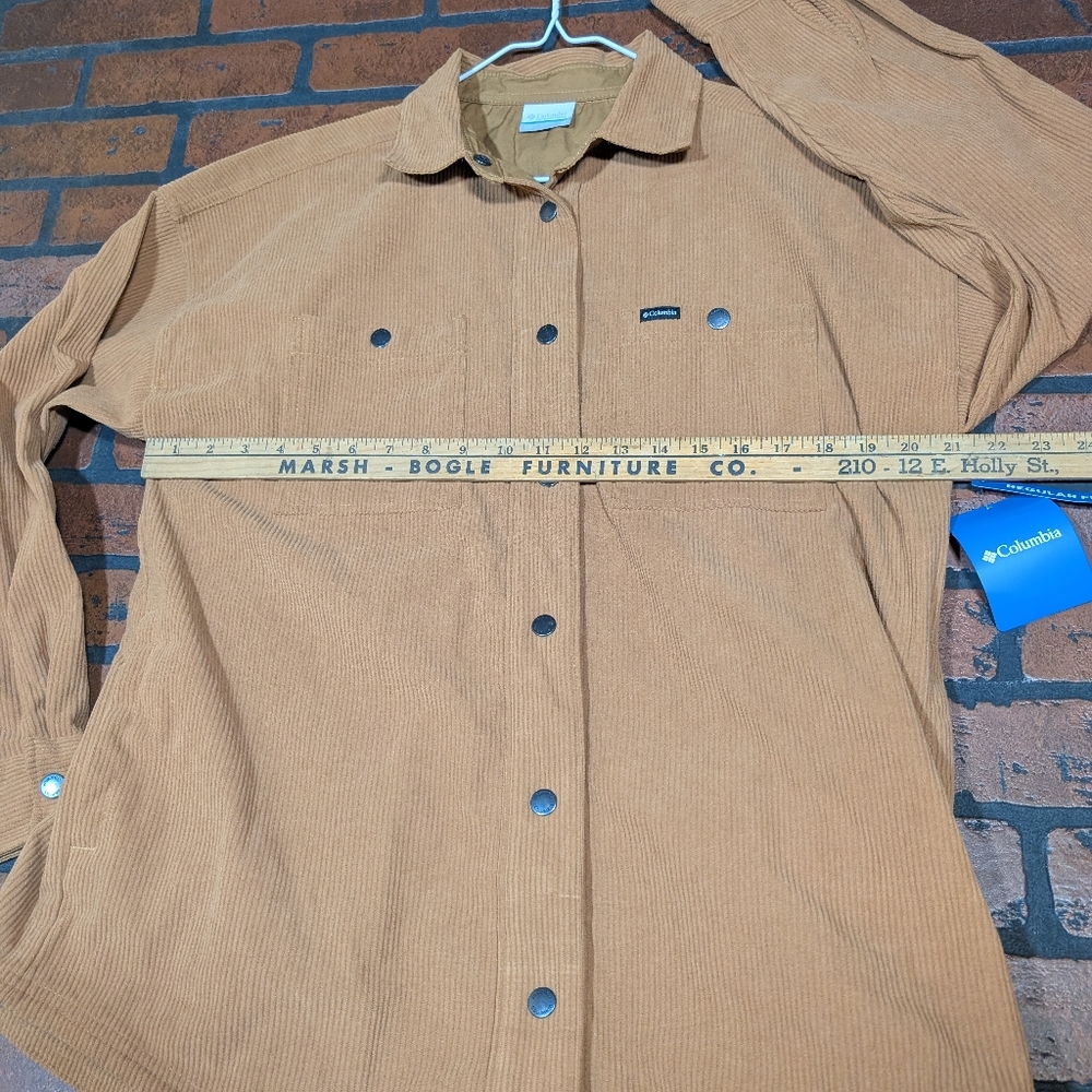 Columbia Women's M Blue Point Creek Corduroy Shirt Jacket - Carhartt Duck Brown - Picture 10 of 12